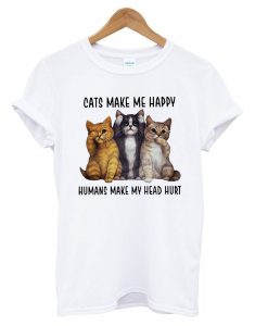 Cats Make Me Happy T shirt BC19