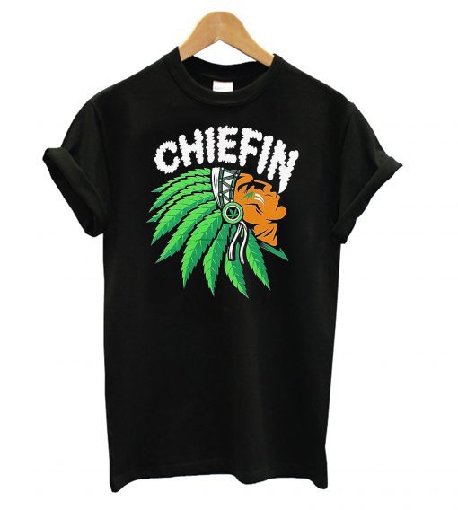 Chiefin Weed Smoking Indian T-shirt BC19