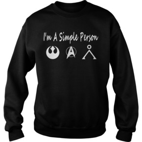 I’m a simple person I love Star Wars Star Trek and Stargate Earth Glyph sweatshirt BC19