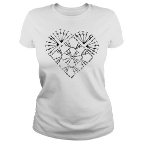 Nice Crochet Heart Chart T-Shirt BC19