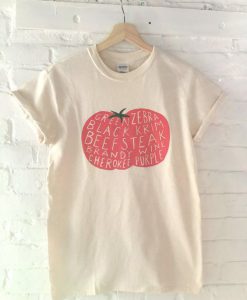 Tomato T-Shirt, Food Shirt, Garden Shirt, Vegetable Shirt, Screen Printed T Shirt, Vegetable Print BC19