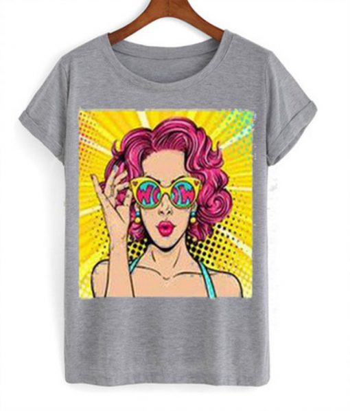 wow pop art face t-shirt BC19