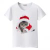 Christmas cat t shirt women girl favourite lovely BC19