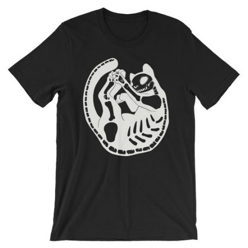 Cat Skeleton Black T-Shirt SN01