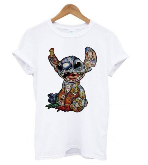 Disney Characters inside Stitch T shirt ZK01