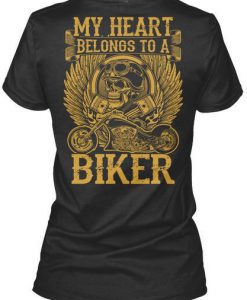 My Heart Belong To A Biker T-shirt AD01