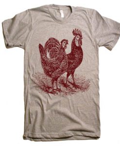 Rooster Chicken Farm Country T Shirt tee EC01