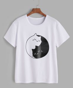 Shein Cats Print T-Shirt ZK01
