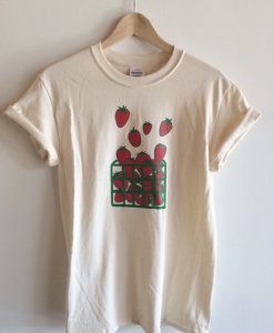 Strawberry Screen Print Garden T-Shirt EC01