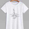 White Hand Print Casual T-shirt ZK01