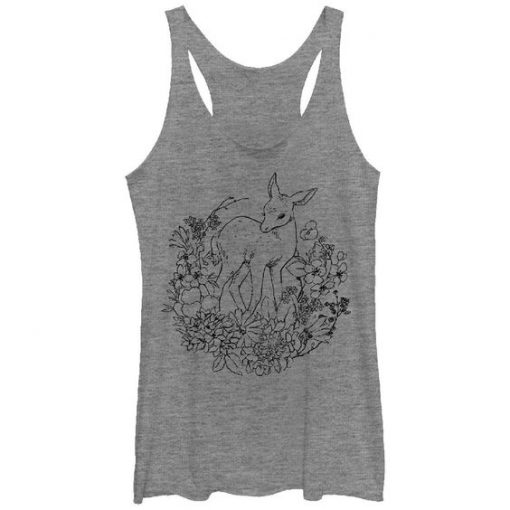 Women's - Fawn with Flowers Tank Top EC01