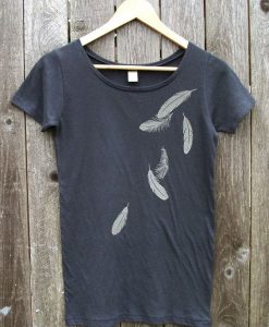 Womens tshirt with Falling Feathers EC01