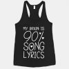 90% Song Lyrics Tanktop ZK01