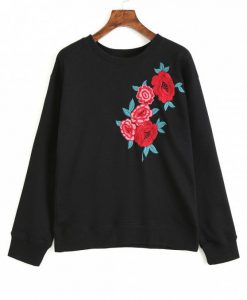 Black Floral Sweatshirt AD01