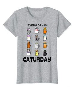 Caturday Cat Cartoon Tshirt ZK01