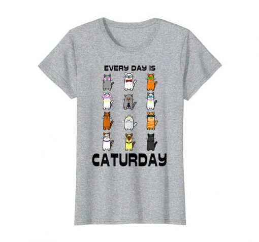 Caturday Cat Cartoon Tshirt ZK01