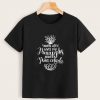 Pineapple & Letter Print Tee T-Shirt SR01