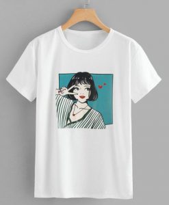 Shop Girl Print Tee Shirt EC01