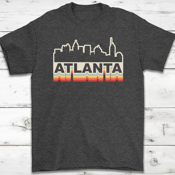 Atlanta Skyline Vintage Retro T-Shirt FD01