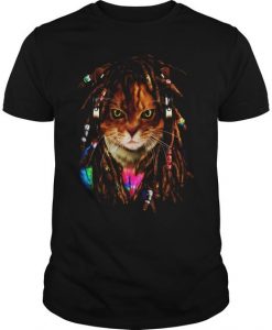 Cat As Dreadlocks Reggae T-shirt SR01