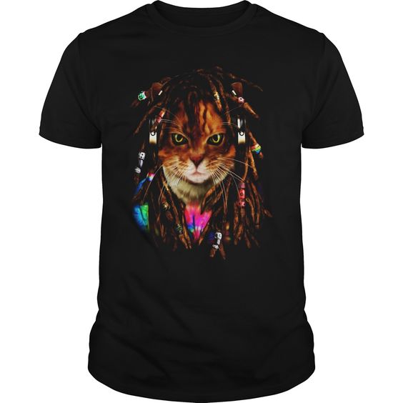 Cat As Dreadlocks Reggae T-shirt SR01