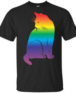 Gay Pride Rainbow Cat LGBT T-Shirt EC01