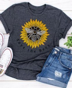 Save The Bees Sunflower T-shirt FD01