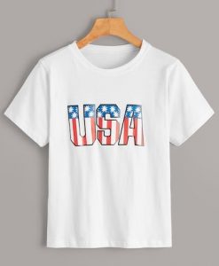 USA print T-Shirt SR01