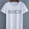 White Letters Print T-Shirt KH01