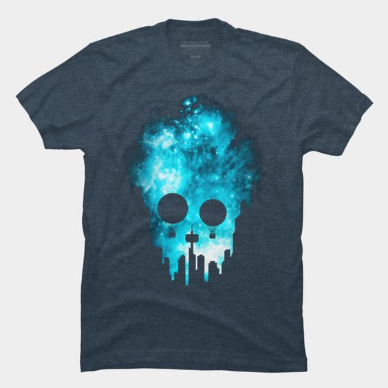 city with skull face T-Shirt EC01