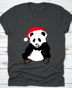 Christmas Panda Bear Lover Santa Hat Gift T-Shirt KH01