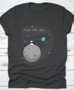 Cute Panda In Space Funny Angry Bear T-Shirt KH01