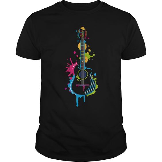 Graffiti Guitar T Shirt T-Shirt AV01