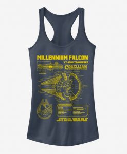 Millennium Falcon Schematics Tank Top FD01