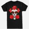 Muertos Girl Sugar Skull Rose T-Shirt DV01