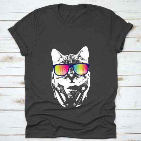 Music Ca Cool Kitten Headphones Sunglasses T-Shirt KH01