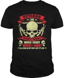 Proud Veteran Skull Graphic T-Shirt DV01