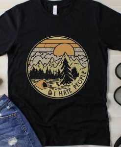 Sunset Camping I hate people shirt KH01