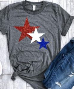 Womens Star Glitter T-Shirt EL01