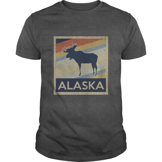 Alaska Moose Retro State Vintage T-Shirt DV01