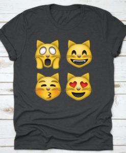 Cat Face Emoji Emotions T-Shirt DV