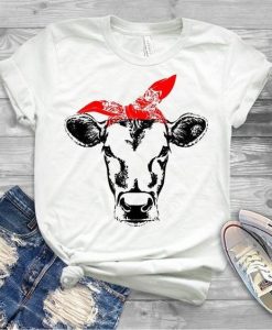 Cow with Bandana T-Shirt VL01