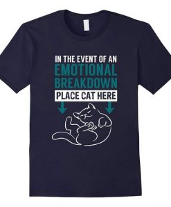 Emotional Breakdown Place Cat Blue T-Shirt DV