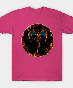 Fiery Charizard on Hot Pink T-Shirt EL