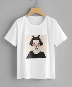 Figure Print TeeFor Women T-Shirt AZ01