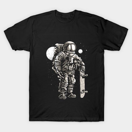 Hipster Astronaut Skateboard T-Shirt DV01