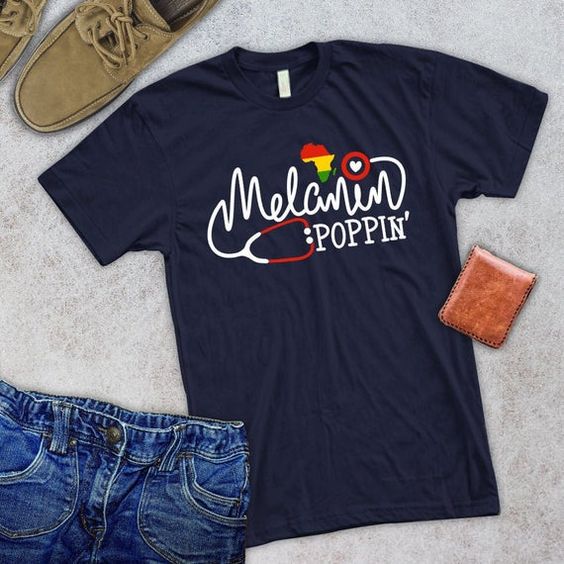 Melanin Poppin Nurse Vintage T-Shirt DV01