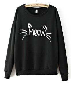 Meow Black Sweatshirt VL30