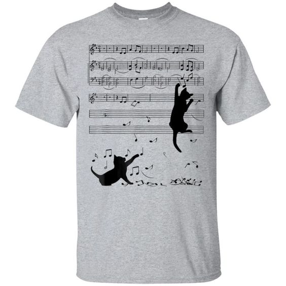 Note Music Black Cat T-Shirt DV01