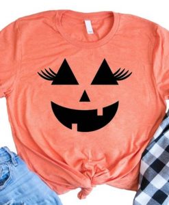 Pumpkin Face Eyelashes T-Shirt VL01
